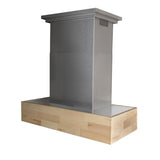 ZLINE 48 in. 1200 CFM Designer Series Wooden Wall Mount Range Hood in Butcher Block (681M-48)