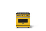 36"W. Sealed Burner Gas Range (Burner: 6b, Finish: Daffodil, Trim: Polished Chrome, Fuel: Natural Gas)