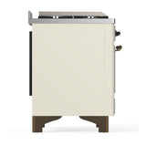 ILVE UMD40FQNR3AWB Majestic III 40 inch Dual Fuel Range with 6 Burners and Griddle, Dual Function Burner up to 25,000 BTU (Natural Gas, Solid Door, Antique White, Burnished)