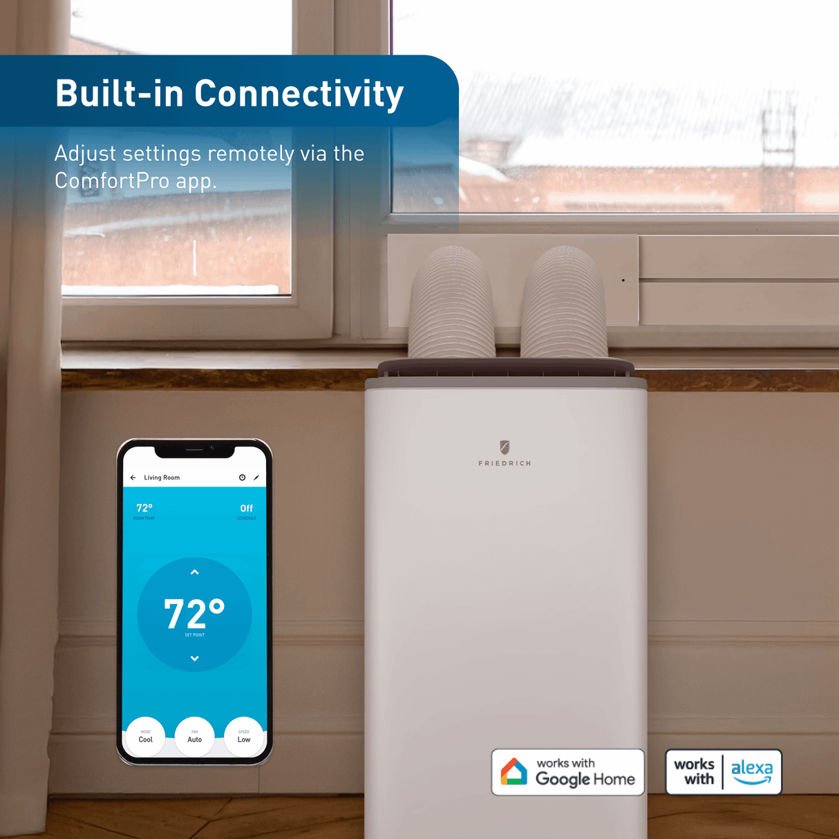 Friedrich ZoneAire Premier Inverter Dual-Hose 16,000 BTU Smart Portable Air Conditioner with Heat Pump