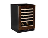 24" High Efficiency Single Zone Wine Cellar - Panel Overlay Frame Ready Glass Door - Integrated Left Hinge