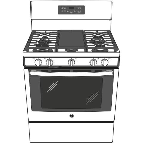 GE® 30" Free-Standing Gas Convection Range
