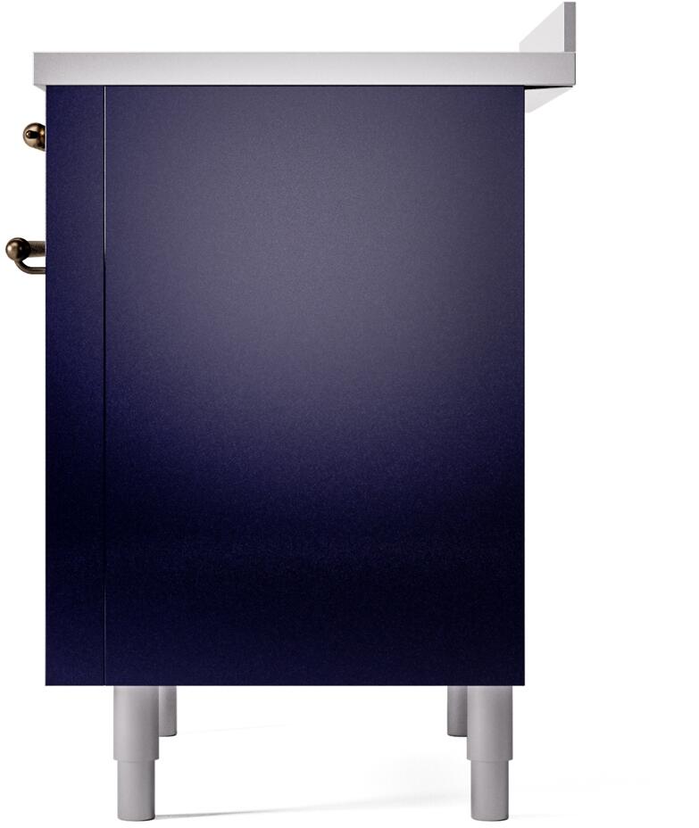 Nostalgie II 36 Inch Electric Freestanding Range in Blue with Bronze Trim
