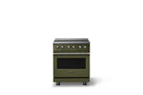 30"W. Induction Range (Finish: Martini, Trim: Brushed Brass)