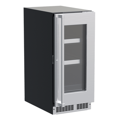 15-In Professional Built-In Beverage Center With Reversible Hinge with Door Style - Stainless Steel Frame Glass, Lock - Yes
