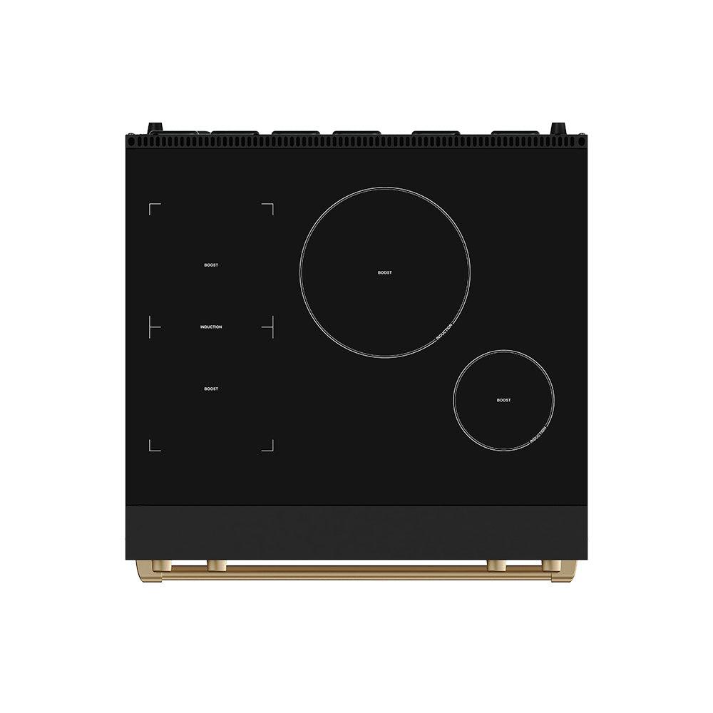 30 Inch Professional Induction Range With Tilt Panel Touch Control In Black and Bronze  Gordon Ramsay Series