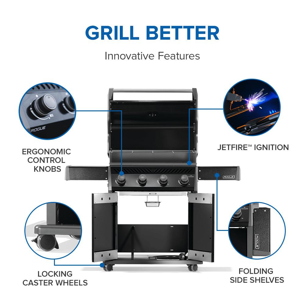Rogue 525 Gas Grill , Propane, Black