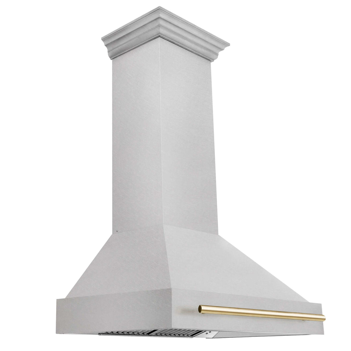 36 in. ZLINE Autograph Edition DuraSnow Stainless Steel Range Hood with Stainless Steel Shell and Colored Handle (8654SNZ-36) [Color: Gold]