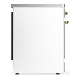 ILVE UMIB30QNR3WHG Majestic III 30 inch Induction Range with 4 Elements, 4 cu. ft. Oven Capacity (Solid Door, White, Brass)
