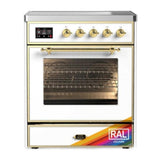 ILVE UMIB30NR3RAG Majestic III 30 inch Induction Range with 4 Elements, 4 cu. ft. Oven Capacity (Triple Glass Door, RAL, Brass)