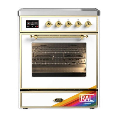 ILVE UMIB30NR3RAG Majestic III 30 inch Induction Range with 4 Elements, 4 cu. ft. Oven Capacity (Triple Glass Door, RAL, Brass)