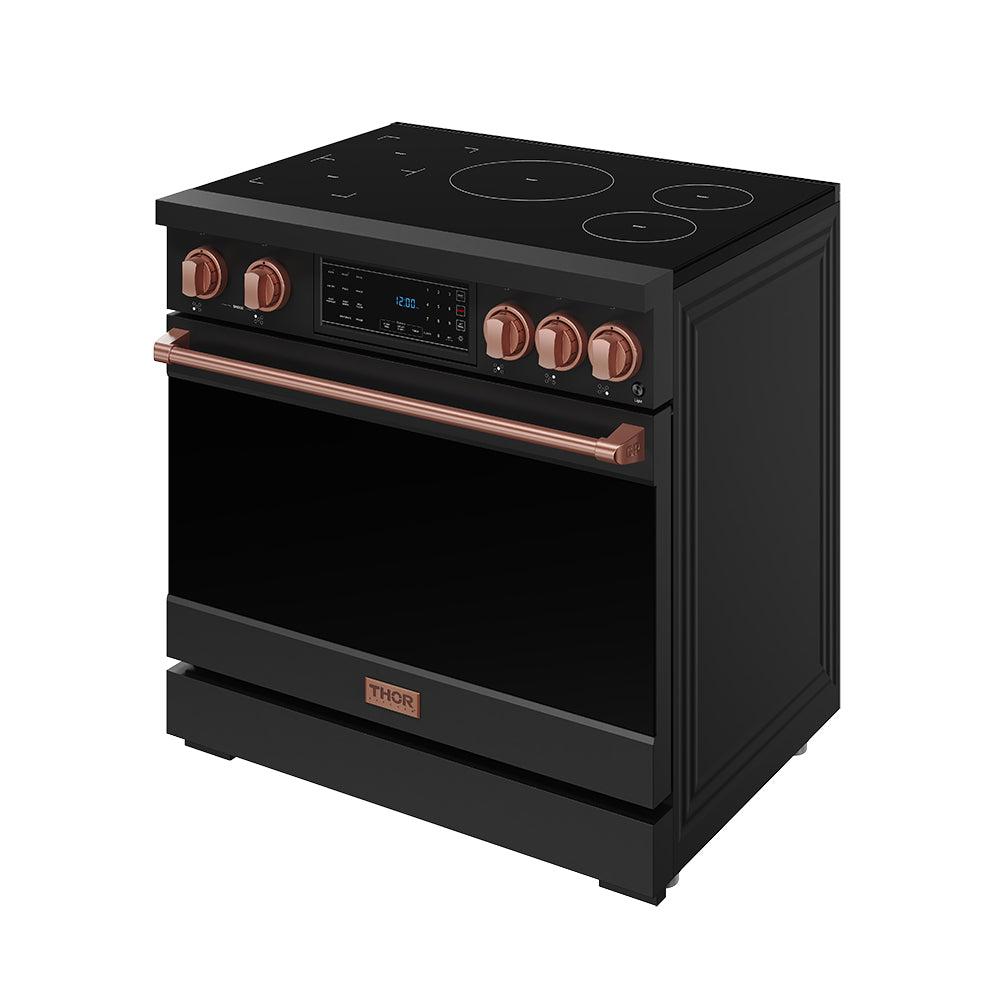 36 Inch Professional Induction Range With Tilt Panel Touch Control In Black and Rose Gold  Gordon Ramsay Series
