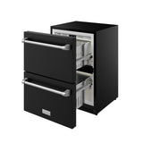 24 Inch Undercounter Built-in or Freestanding Drawer Refrigerator - Black/stainless Steel  Gordon Ramsay Series