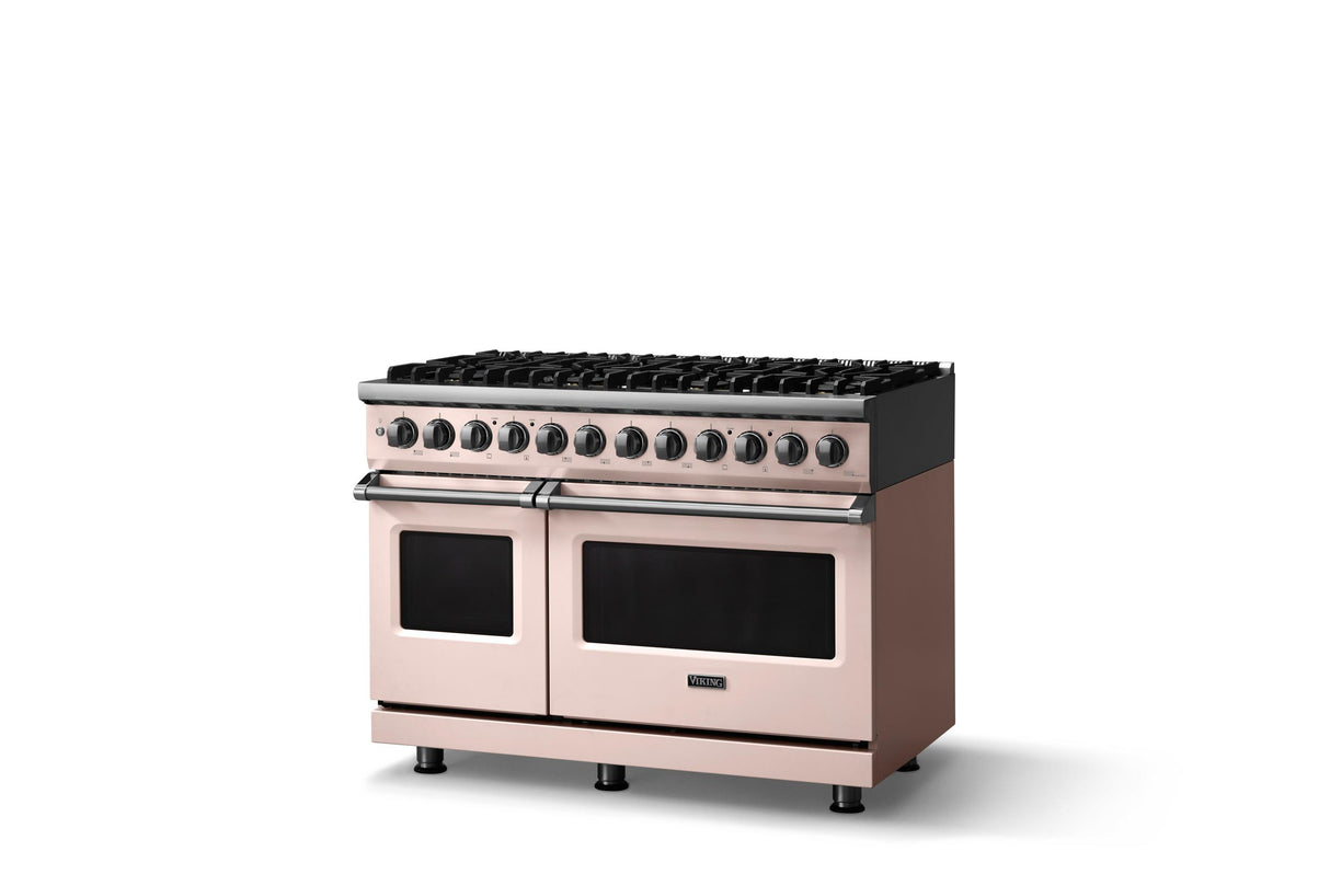 48"W. Dual Fuel Range (Burner: 8b, Finish: Blush, Trim: Polished Chrome, Fuel: Natural Gas)