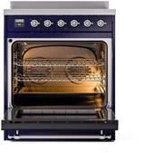 Nostalgie II 30 Inch Electric Freestanding Range in Blue with Chrome Trim