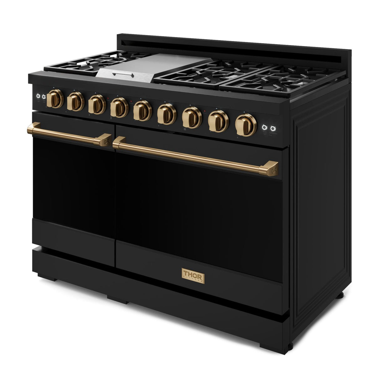 48 Inch Professional Gas Range With Pro-style Knobs In Black/bronze  Gordon Ramsay Series