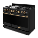 48 Inch Professional Lp Range With Pro-style Knobs In Black/bronze  Gordon Ramsay Series