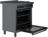 800 Series Dual Fuel Freestanding Range 30" Black Stainless Steel