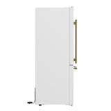 Forno Milano 2-Piece 62-Inch Freestanding Dual Bottom Freezer Refrigerator, White - 34.4 cu.ft, Touch Control, Ice Maker