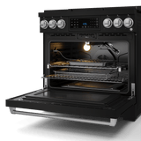 36 Inch Professional Gas Range With Tilt Panel Touch Control In Black/stainless Steel  Gordon Ramsay Series