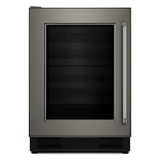 24" Panel Ready Wine Cellar with Glass Door and Wood-Front Racks