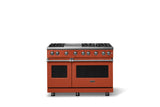 48"W. Sealed Burner Gas Range (Burner: 6g, Finish: Spiced Cider, Trim: Polished Chrome, Fuel: Propane)