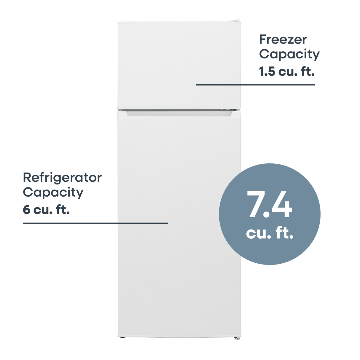 Element 21.3 in. 7.4 cu. ft. Compact Top Freezer Refrigerator - White