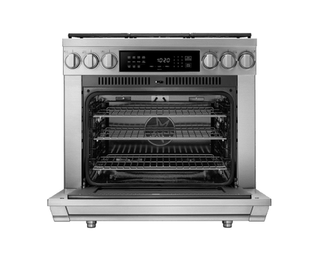 Dual Fuel Pro Range, Silver Stainless Steel, Liquid Propane