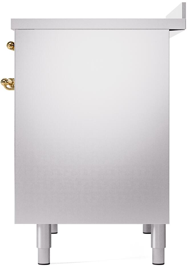 Nostalgie II 40 Inch Electric Freestanding Range in Stainless Steel with Brass Trim