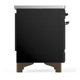 ILVE UMIB36QNR3BKB Majestic III 36 inch Induction Range with 6 Elements, 3.5 cu. ft. Total Oven Capacity (Solid Door, Glossy Black, Burnished)