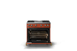 36"W. Sealed Burner Gas Range (Burner: 4g, Finish: Spiced Cider, Trim: Brushed Brass, Fuel: Propane)