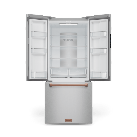 30 Inch 17.5 Cu Ft French Door Counter Depth Refrigerator With Ice Maker In Stainless Steel/rose Gold  Gordon Ramsay Series