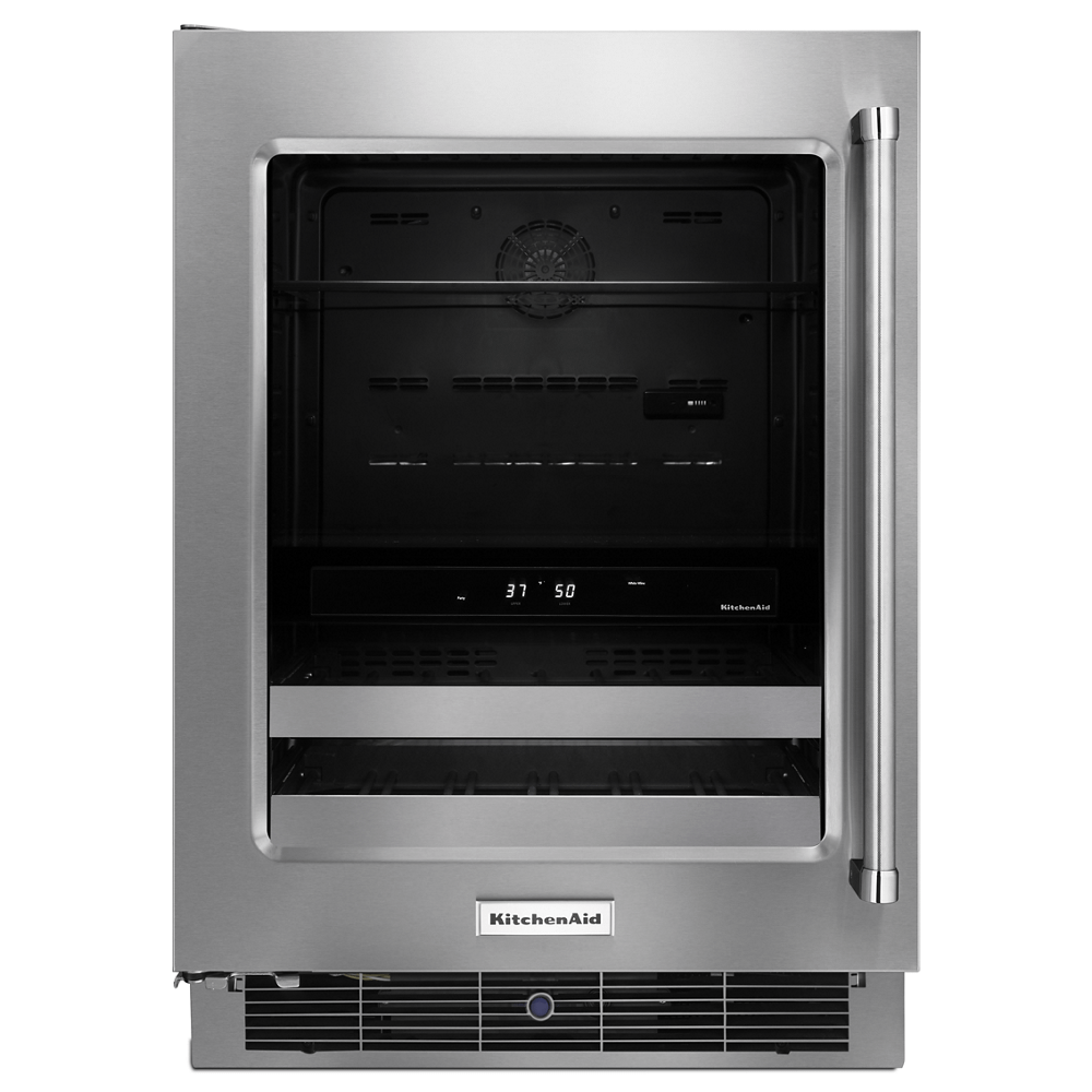 24" Stainless Steel Beverage Center with SatinGlide® Metal-Front Racks
