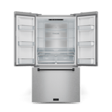 36 Inch 20.3 Cu Ft French Door Counter Depth Refrigerator With Ice Maker In Stainless Steel/black  Gordon Ramsay Series
