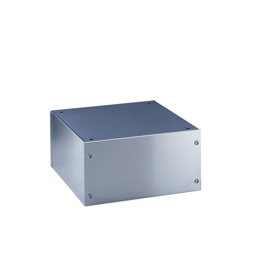 Closed plinth For ergonomic loading and unloading of the washing machine and dryer.