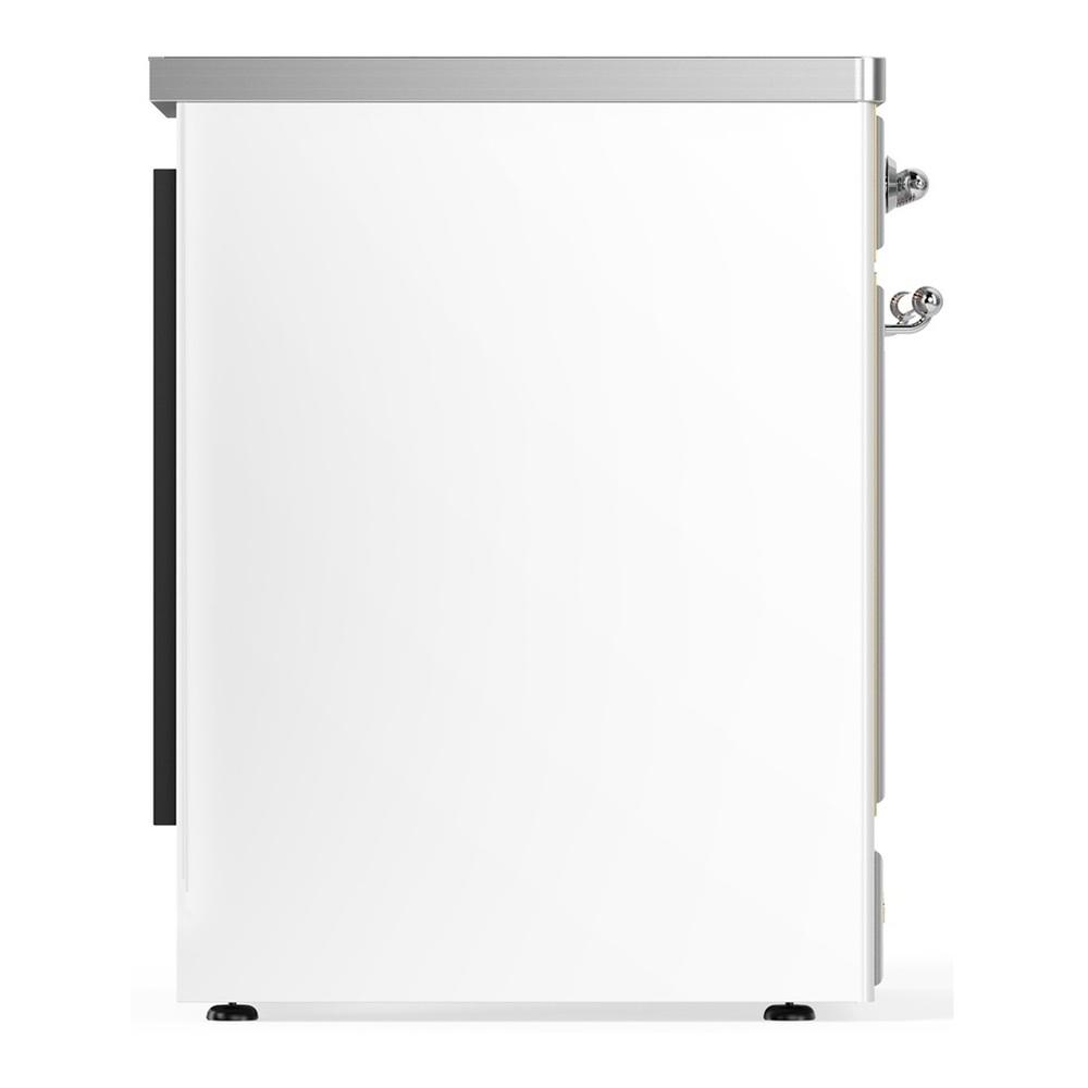 ILVE UMIB30QNR3WHC Majestic III 30 inch Induction Range with 4 Elements, 4 cu. ft. Oven Capacity (Solid Door, White, Chrome)