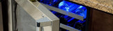 24" High Efficiency Dual Zone Wine Cellar - Stainless Frame, Glass Door With Lock - Integrated Right Hinge