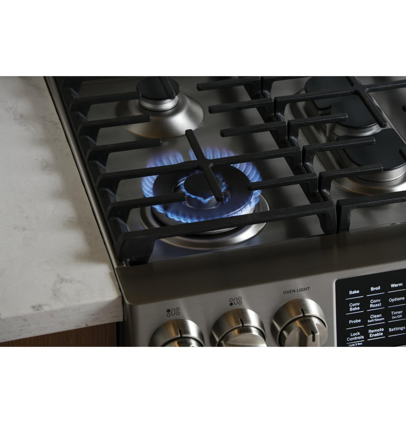 GE Profile™ 30" Smart Dual Fuel Slide-In Front-Control Range