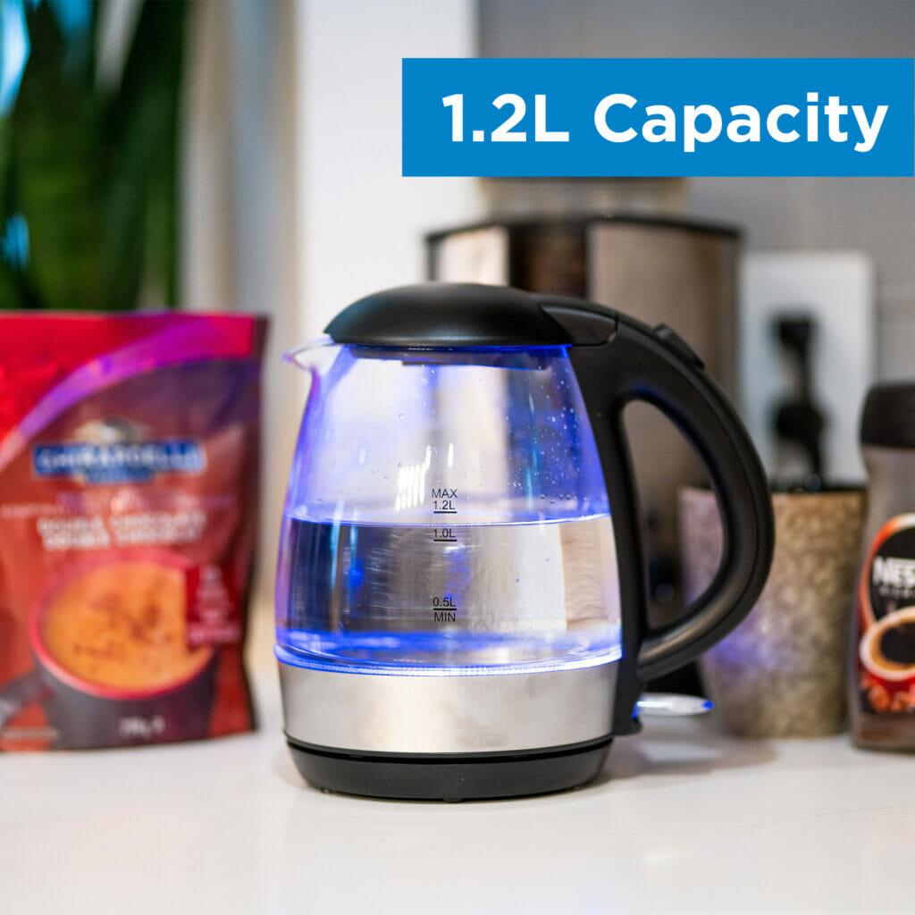 Danby 1.2L Glass Kettle in Black