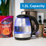 Danby 1.2L Glass Kettle in Black