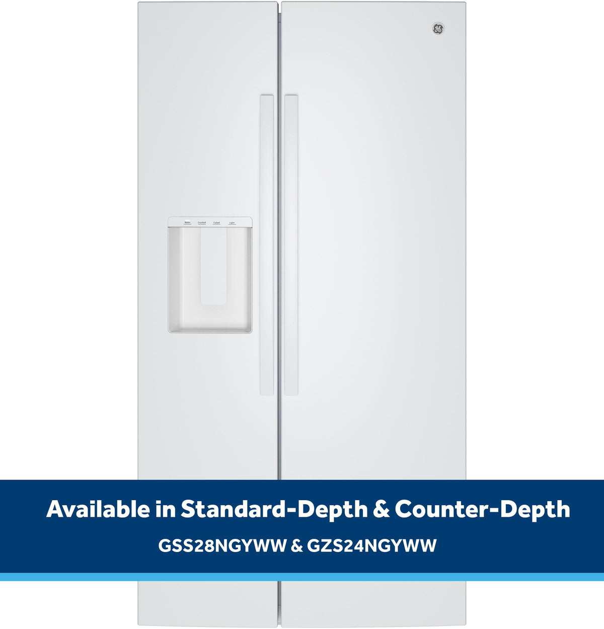 GE® 23.6 Cu. Ft. Counter-Depth Side-By-Side Refrigerator with Extra Tall Dispenser and In-Door Icemaker