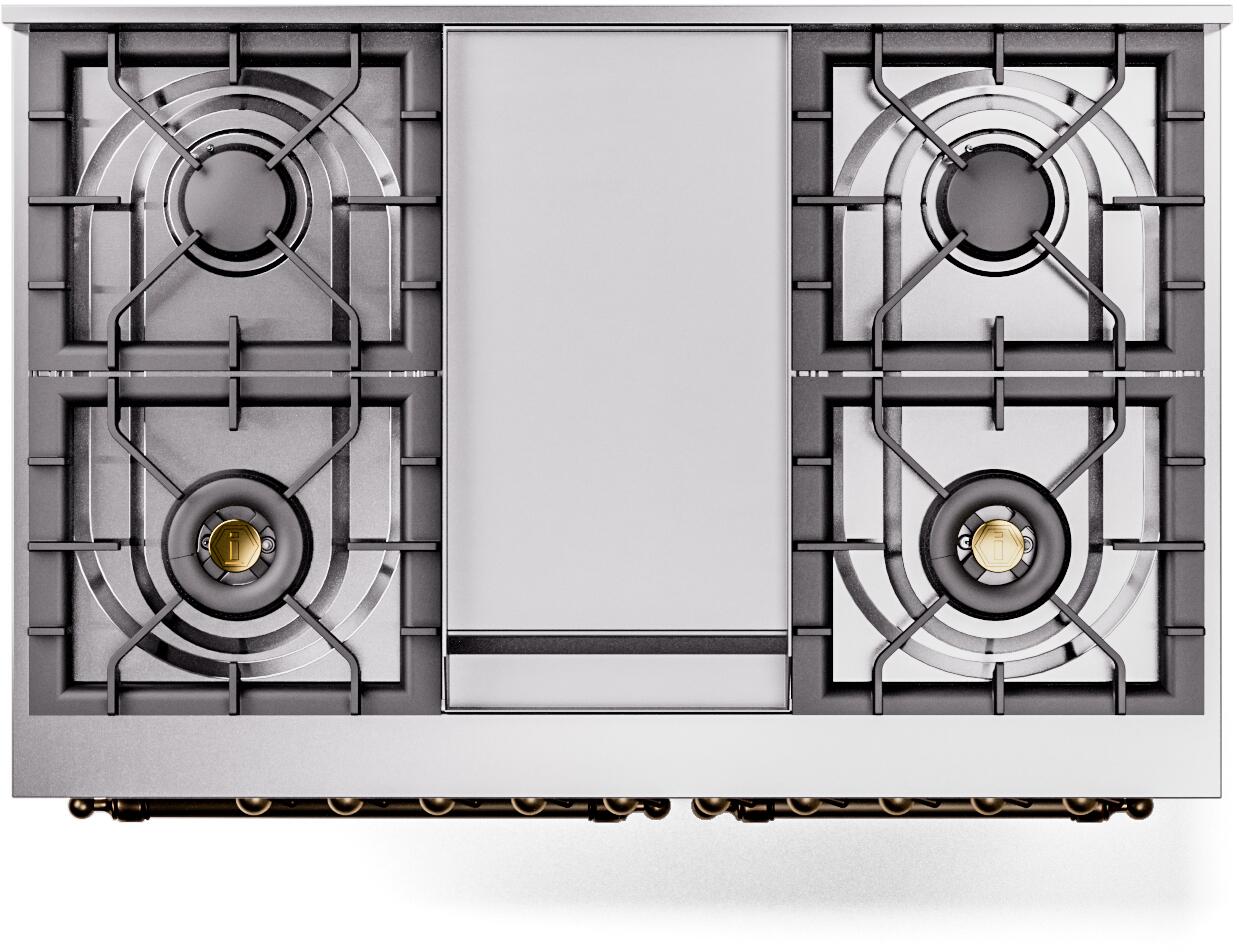 Nostalgie II 40 Inch Dual Fuel Liquid Propane Freestanding Range in Blue Grey with Chrome Trim