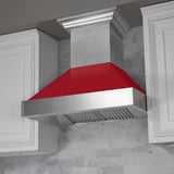 42" Colored Range Hood Shell in Red Gloss (8654-SH-RG-42)-Shell Only