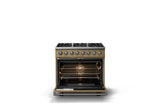 36"W. Dual Fuel Range (Burner: 6b, Finish: Golden Hour, Trim: Polished Chrome, Fuel: Natural Gas)