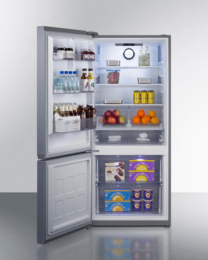 30" Wide Bottom-mount Refrigerator-freezer, Counter Depth