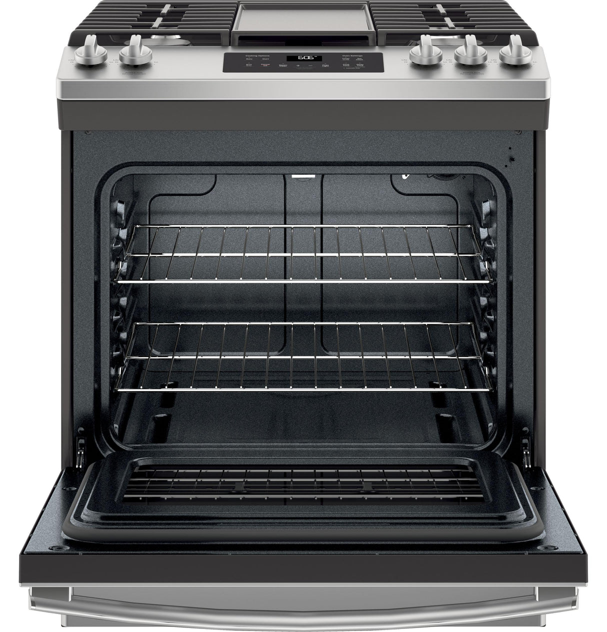 GE® 30" Slide-In Front Control Gas Range