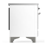 ILVE UMIB36QNR3WHC Majestic III 36 inch Induction Range with 6 Elements, 3.5 cu. ft. Total Oven Capacity (Solid Door, White, Chrome)