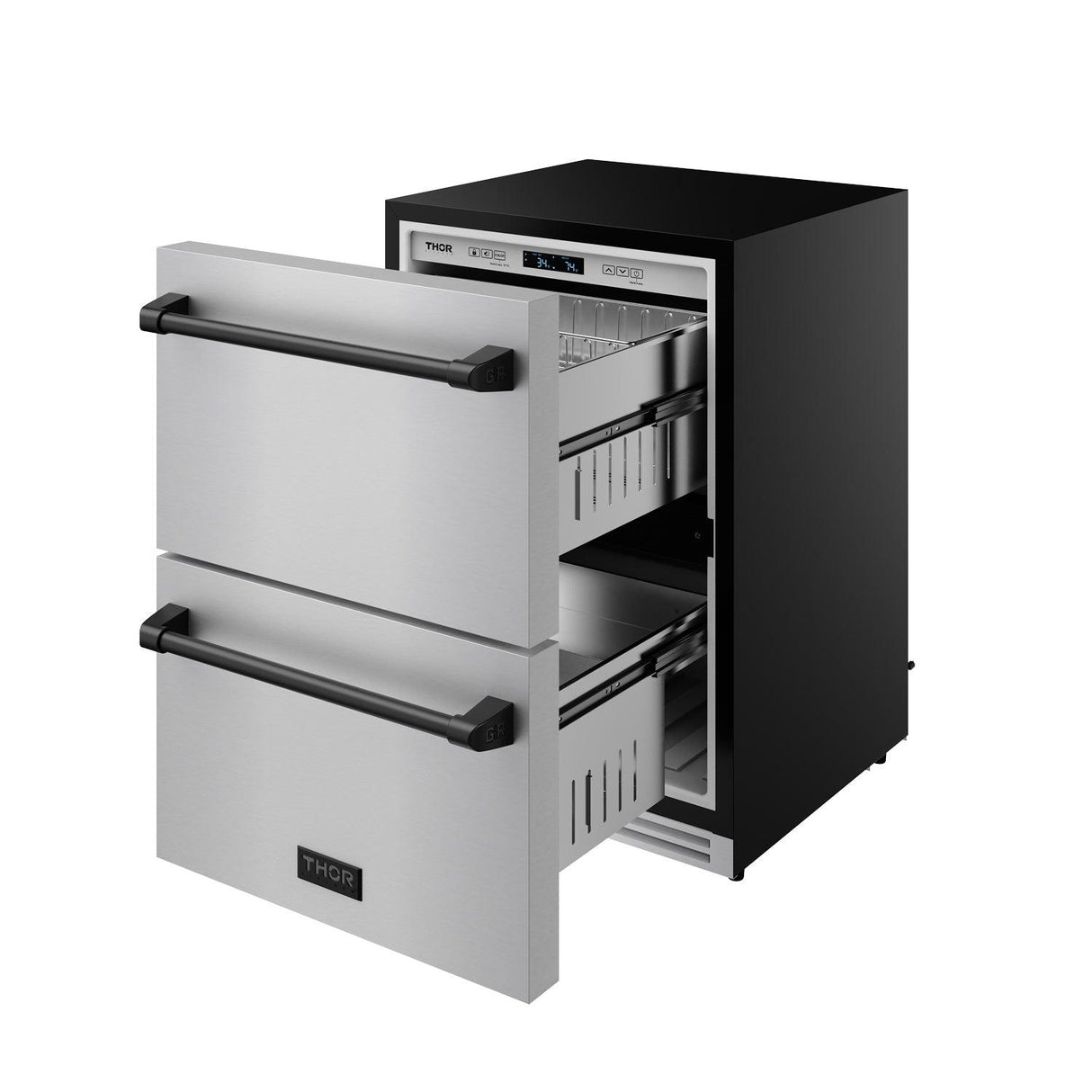 24 Inch Undercounter Built-in or Freestanding Drawer Refrigerator - Stainless Steel/black  Gordon Ramsay Series