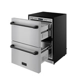 24 Inch Undercounter Built-in or Freestanding Drawer Refrigerator - Stainless Steel/black  Gordon Ramsay Series