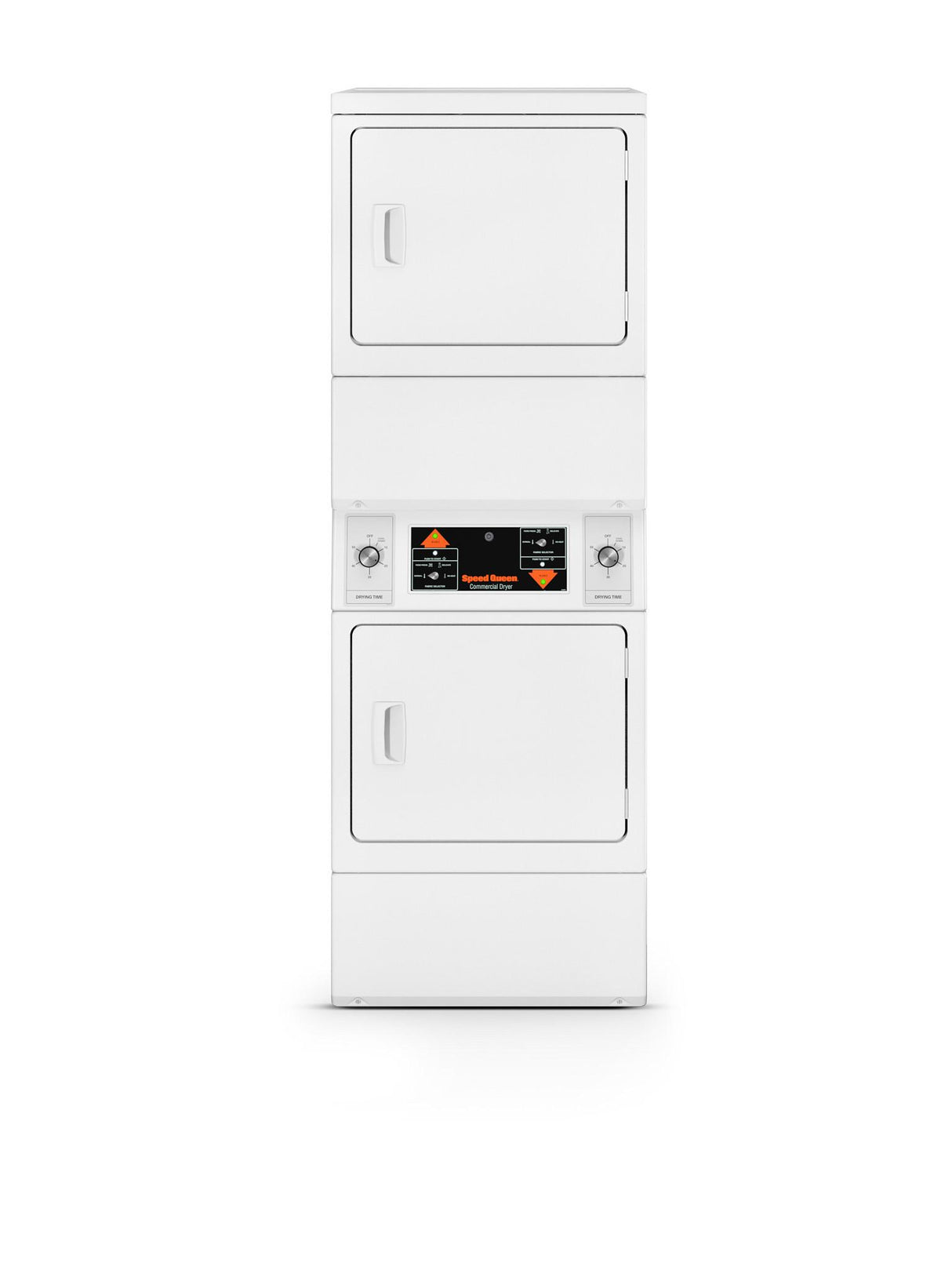Commercial Electric Stacked Dryers with Push-to-Start Controls
